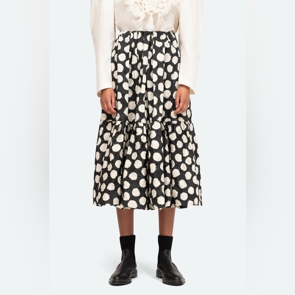 Sea Arline Black and White Polka Dot Skirt